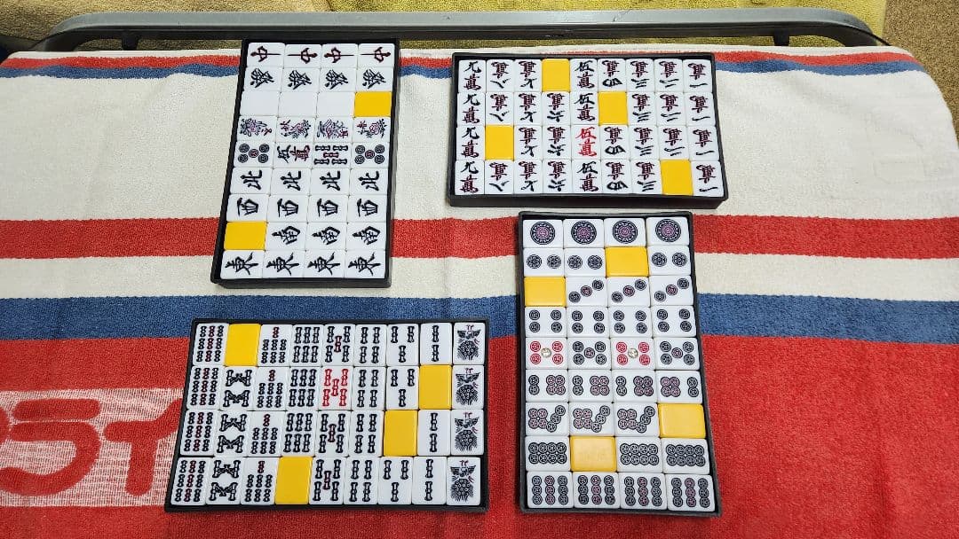Ｌサイズ 特大 マージャンパイ 点棒 麻雀牌 一式 まーじゃんぱい Lサイズ
