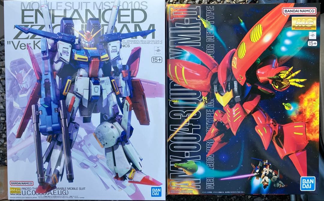 ガンプラMG ZZ関連2種セット 強化型ZZ／キュベレイMk-Ⅱ 未組立