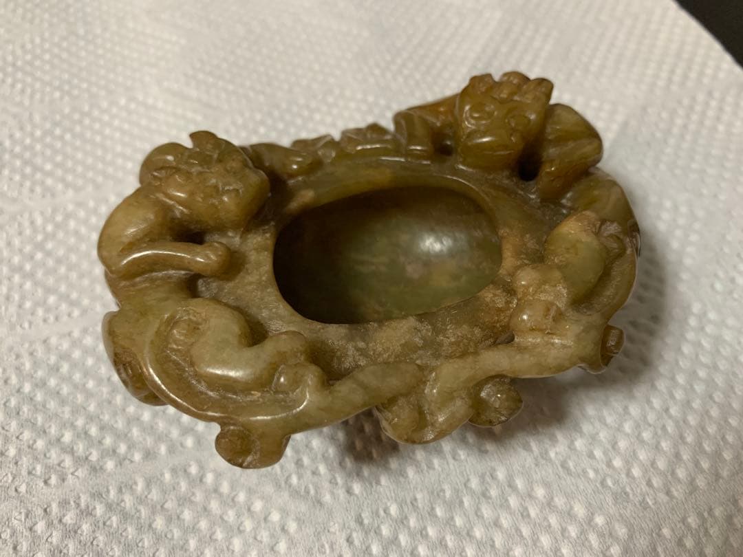 中国 唐物 砡 時代物 漢代龍水盂 玉器 中国美術 骨董品 和田玉 置物 古美術