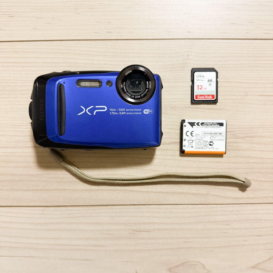 FUJIFILM FinePix XP90 防水デジカメ 本体 SD32GB付