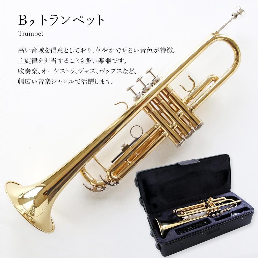新品 未使用 送料無料 初心者入門 セット トランペット ゴールド