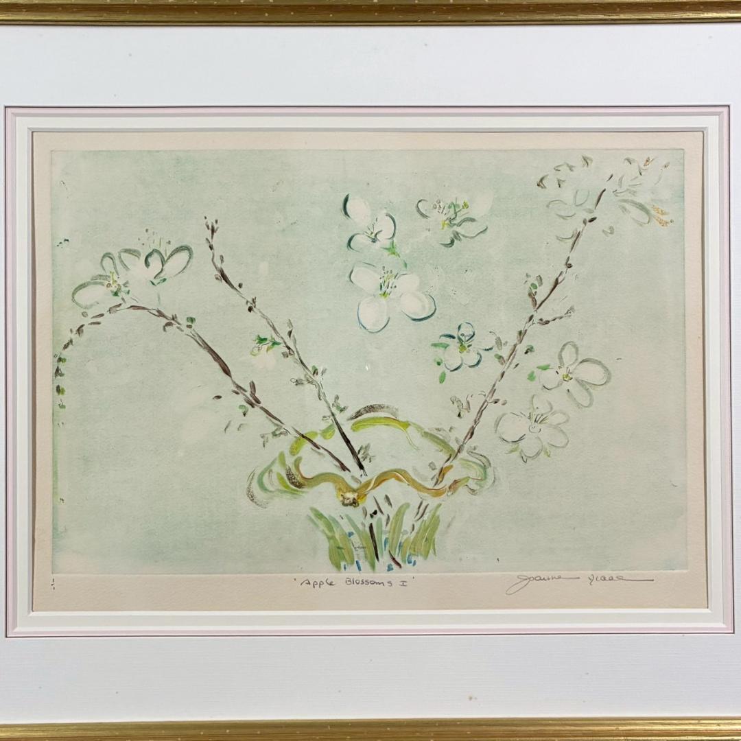 ジョアン・アイザック「Apple～」銅版画 1点物 直筆サイン入 お洒落な額装