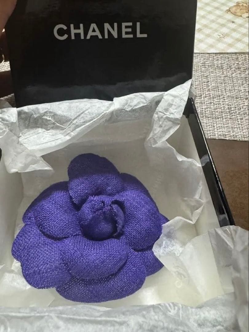 CHANEL 紫 花 カメリア