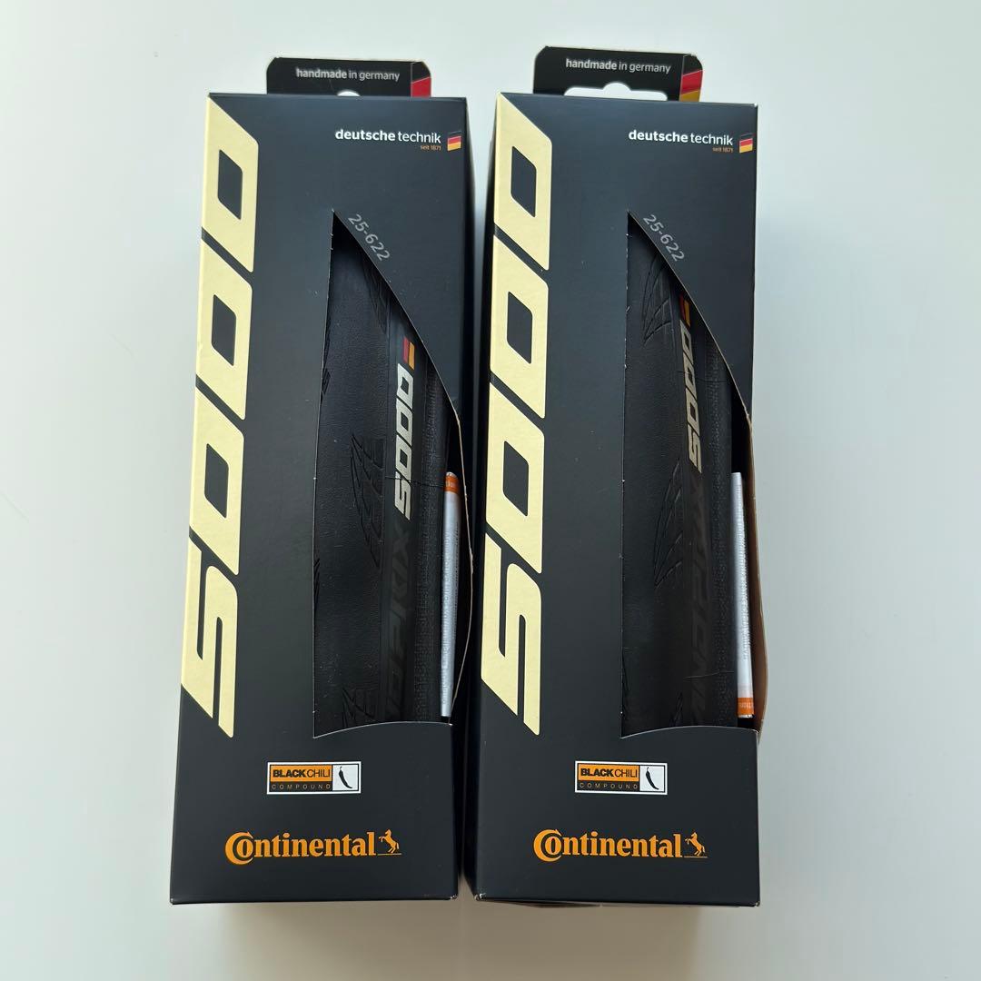コンチネンタル　GP5000 25c クリンチャー　二本セット　100キロ走行