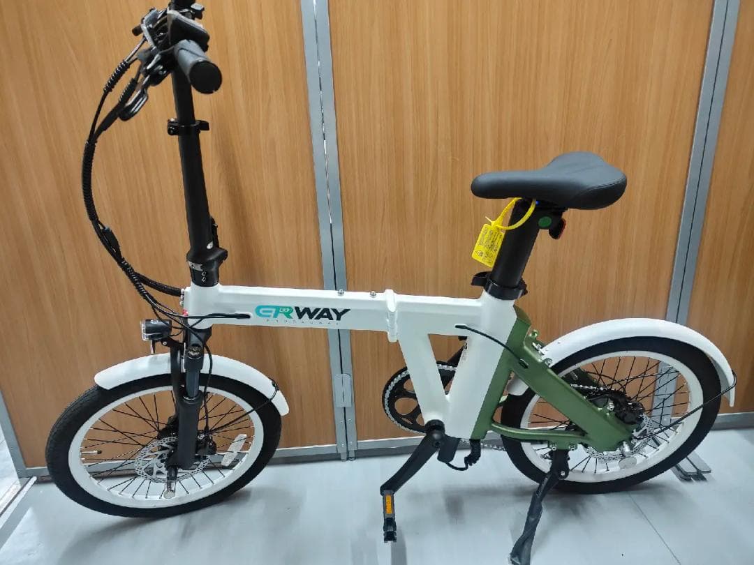 【Clarissa】電動アシスト自転車ERWAYA02 ホワイト&グリーン