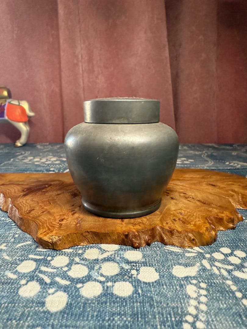 錫製茶壺 茶道具 　古錫　茶壷　錫製茶入