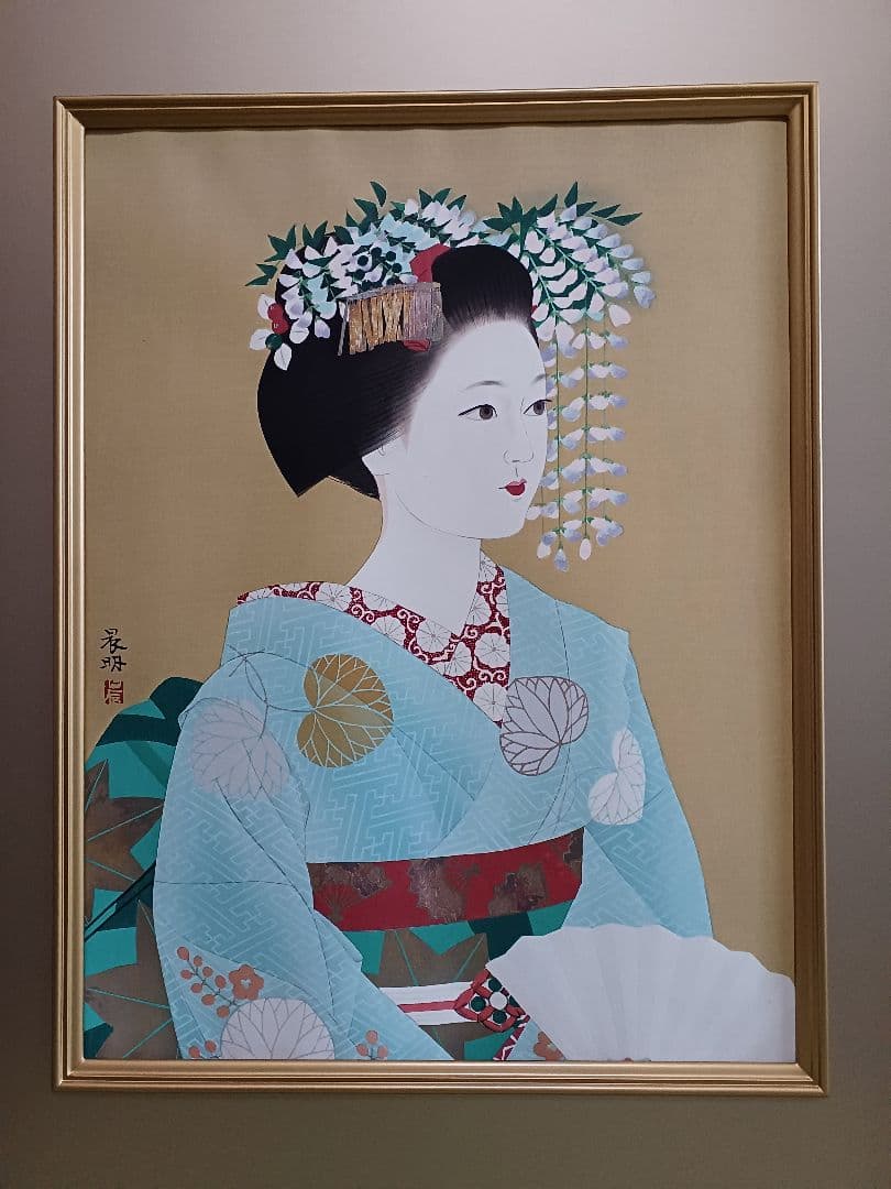 ◆加藤晨明　「舞妓」　手摺木版画　限定200部　彫師：文寿礼二　摺師：松永安生◆