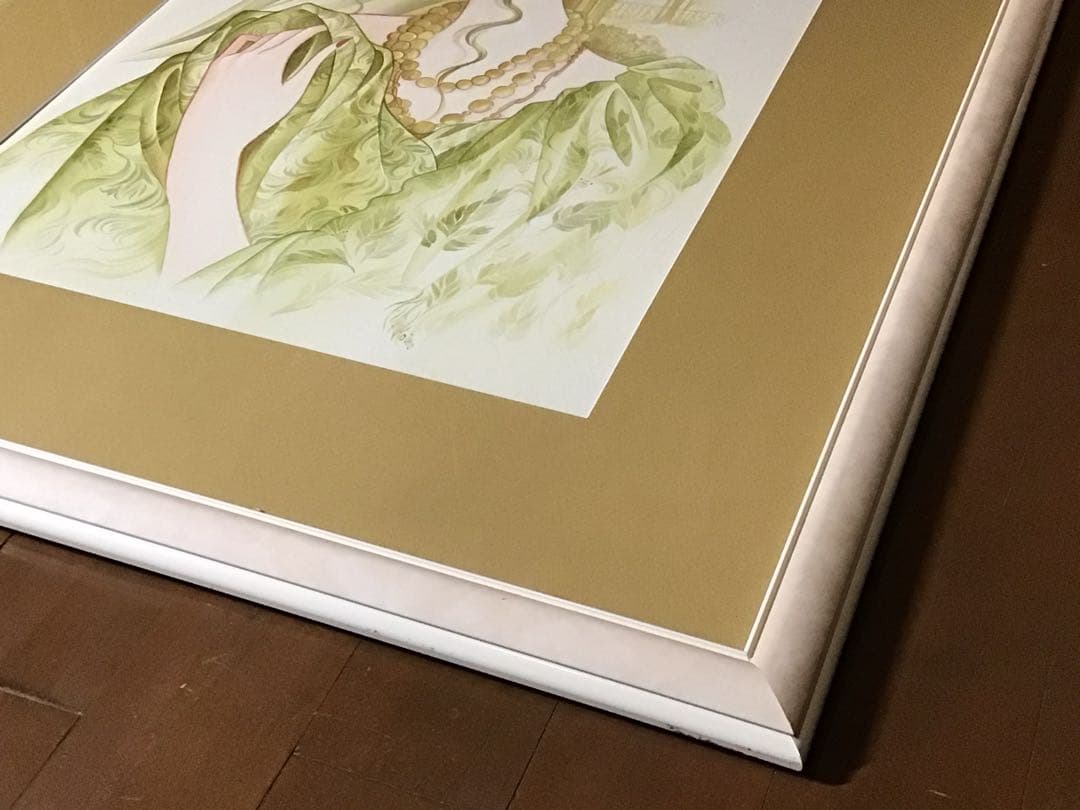 ◉真作保証 久下じゅんこ 水彩10号 原画『精霊宮の宝珠』1点物 サイン額装つき