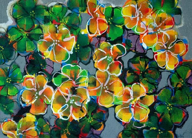 油絵 菅家令子 絵 絵画 インテリア F4-091616 花