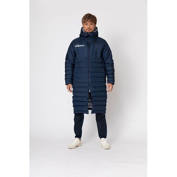 新品ATHLETA中綿ベンチコート紺