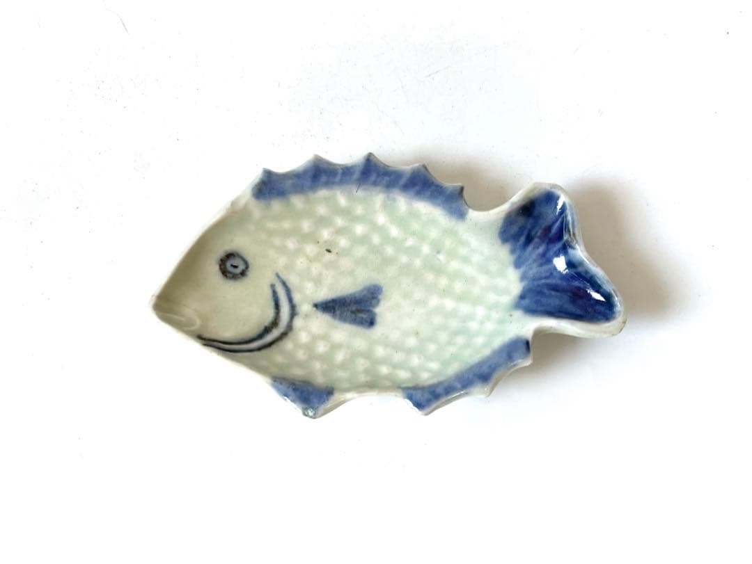 骨董　アンティーク　古伊万里　染付　魚形　変形皿　豆皿　魚皿　箸置き