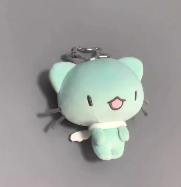 ぬいぐるみ キーホルダー ねこ 天使 ミントグリーン