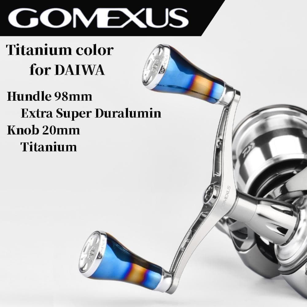 ゴメクサス　ダブルハンドル　チタンノブ　チタンカラー　98mm ダイワ用