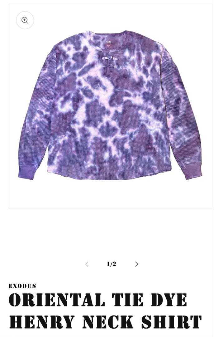 トップス exodus Oriental Tie Dye Henry Neck Shirt