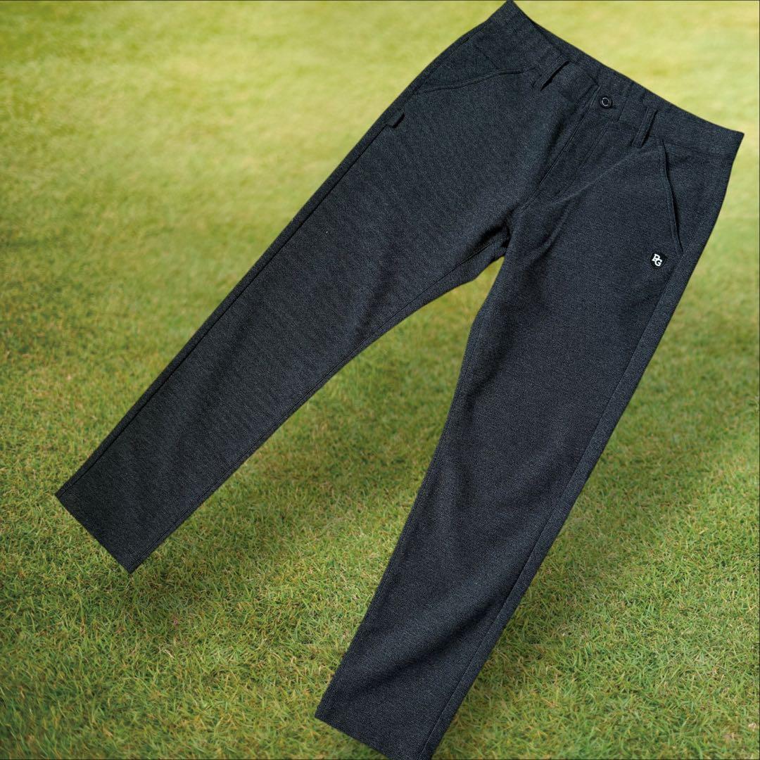パーリーゲイツ　パンツ　M〜L相当　チャコールグレー　秋冬　グレー　コットン　4