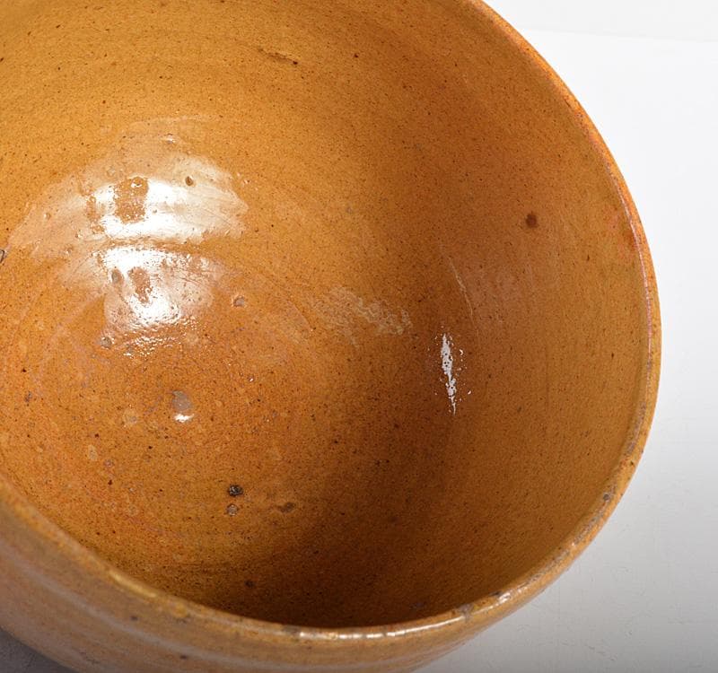 中国　唐物　黄釉　茶碗　仕覆・時代箱付　M　R4289