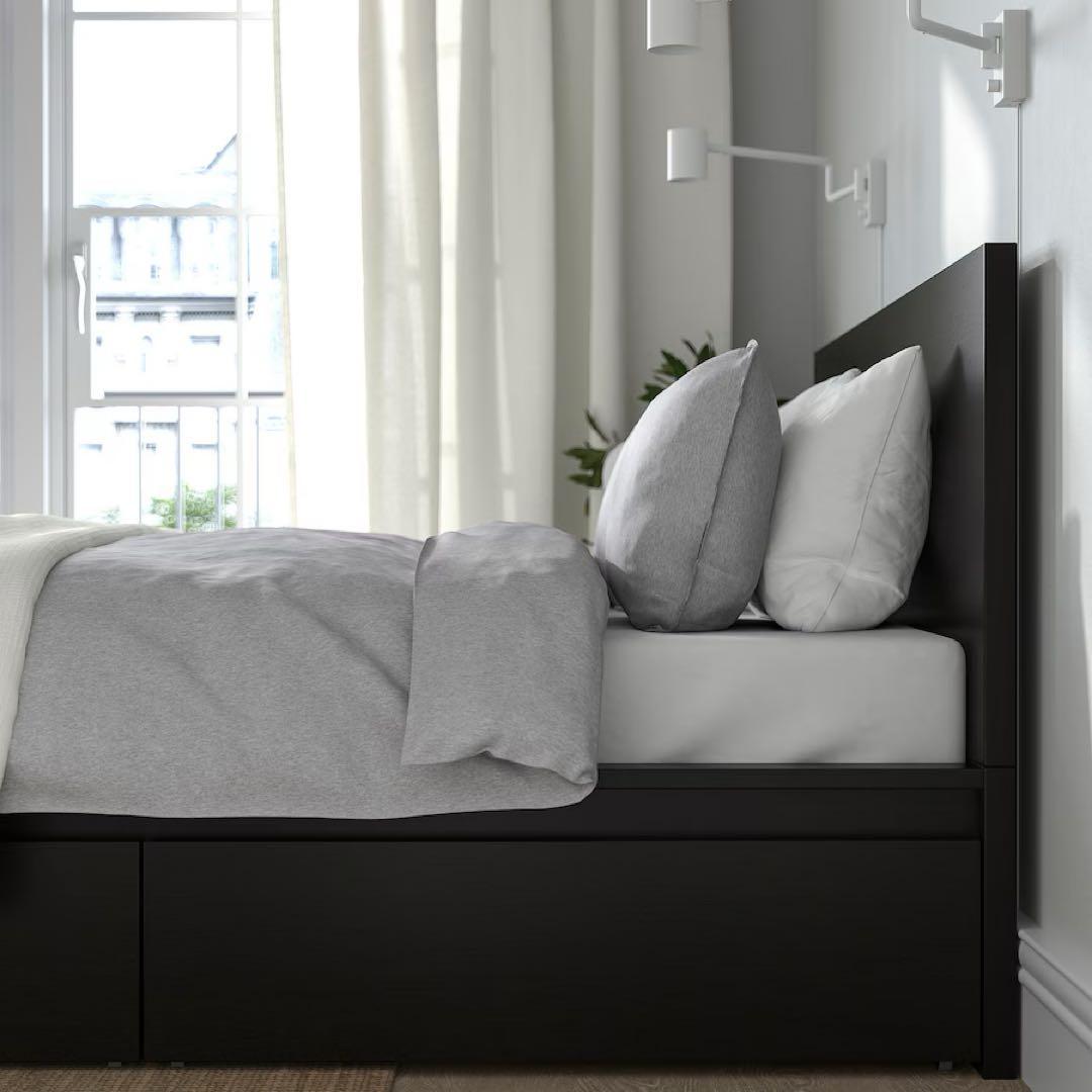 【川崎市引き取り限定】IKEA ダブルベッドフレーム ブラック