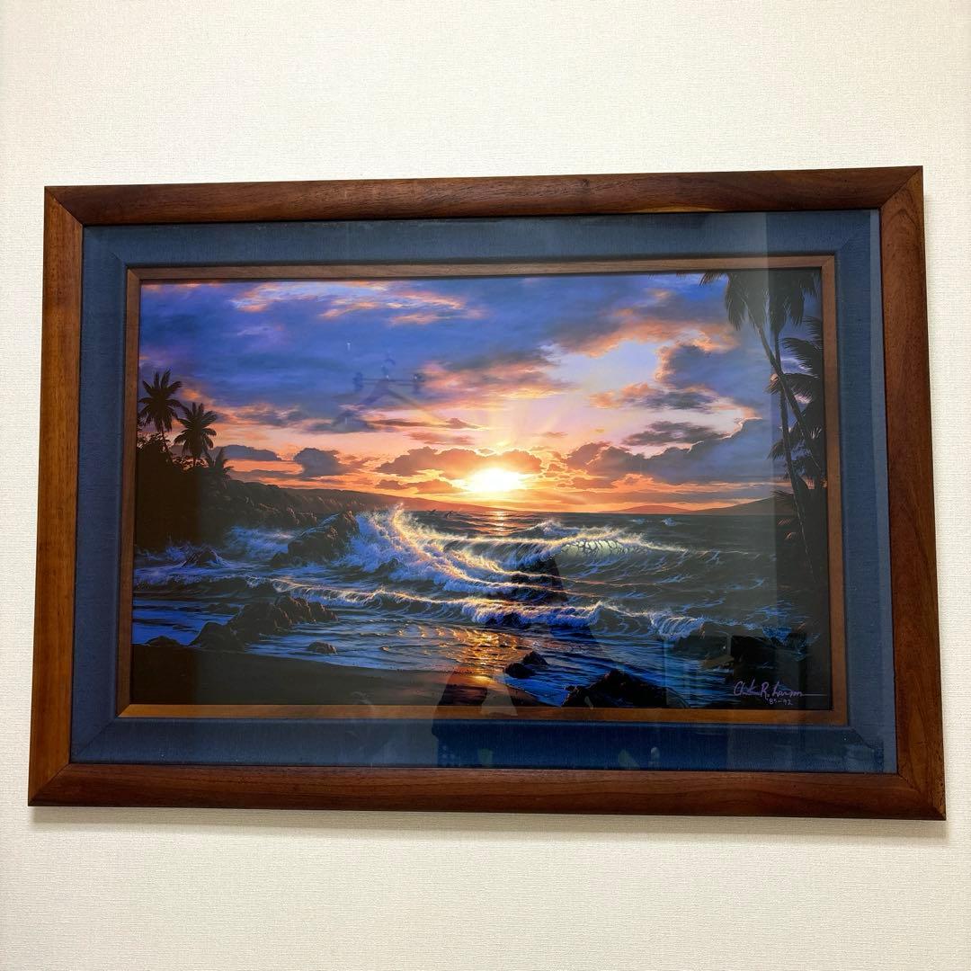 c*1様 ラッセン　ロマンスオブザシー　額装品　アート　ハワイ　風景画　夕日　海