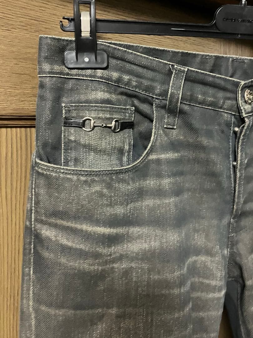 gucci 13aw ホースビット スキニーデニム　フェードグレー