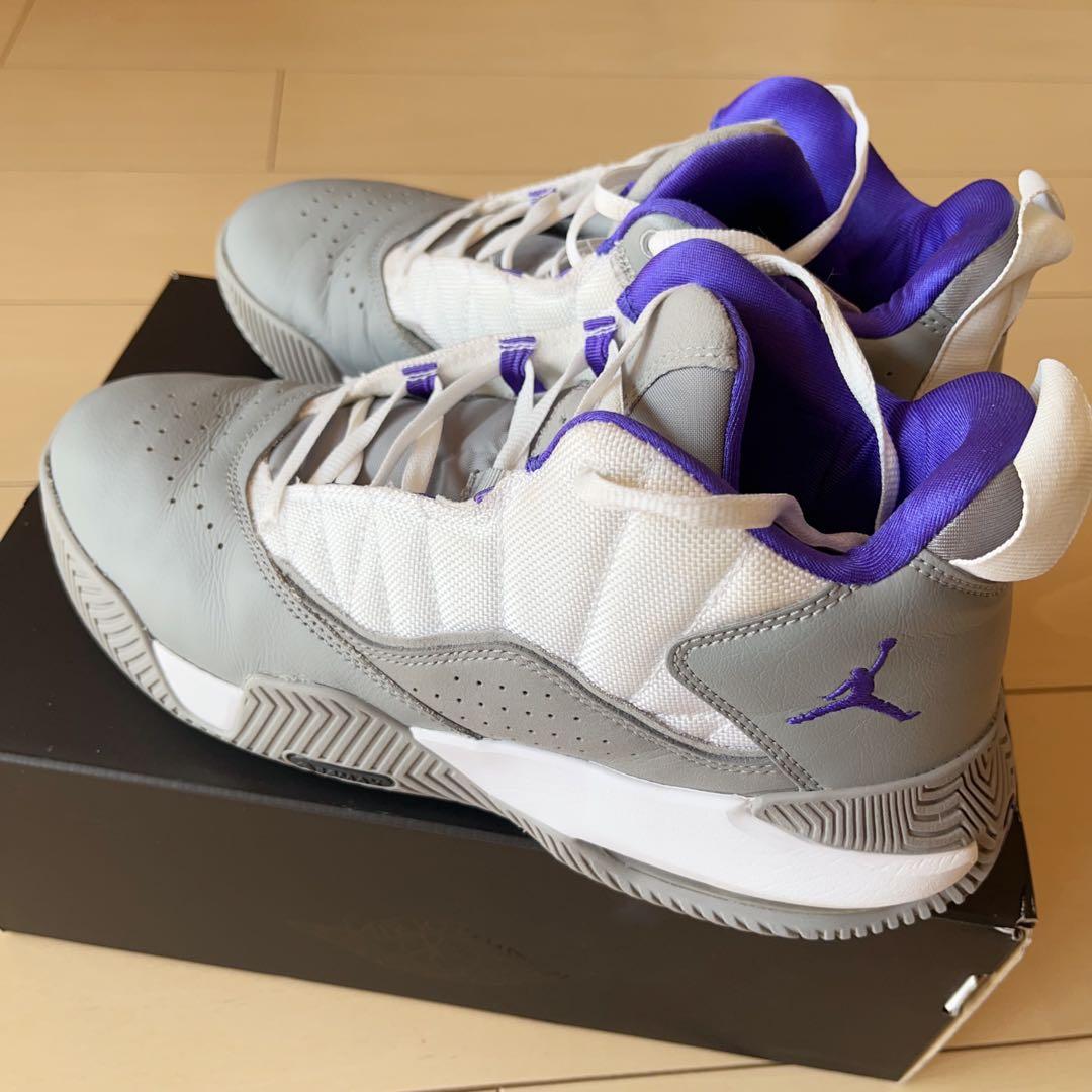 JORDAN バスケットボールシューズ 8サイズ グレー/ホワイト/パープル