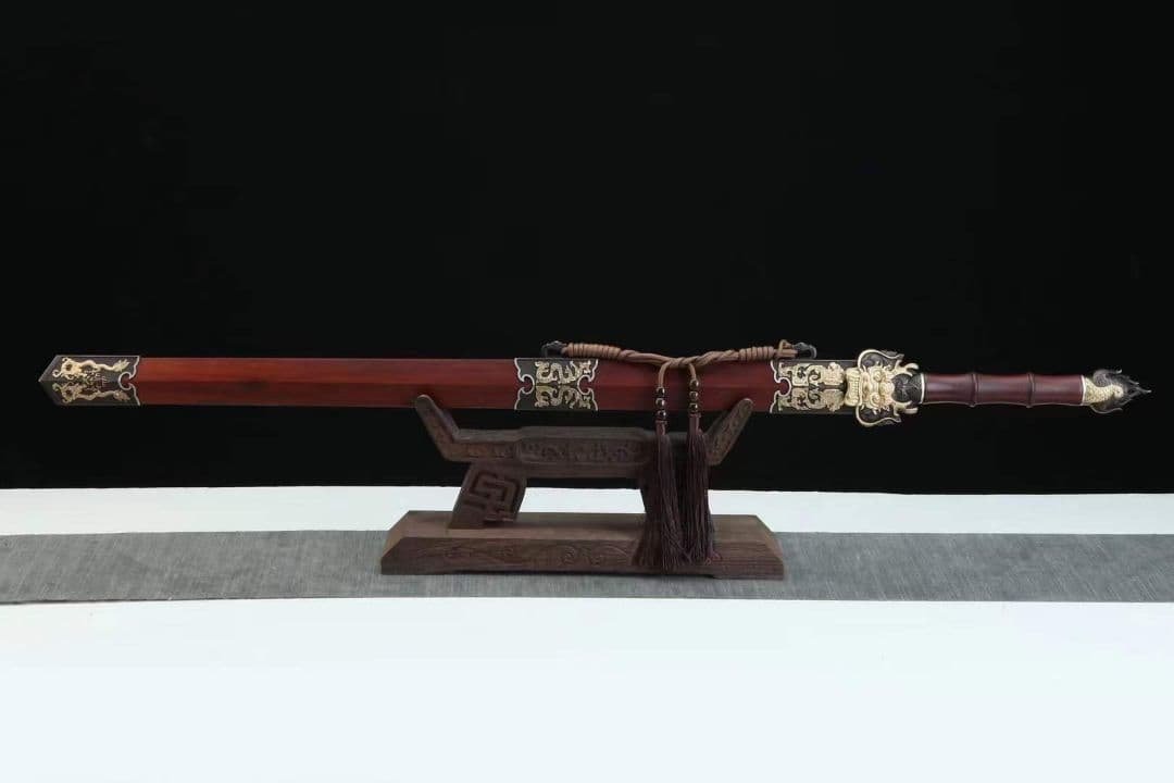 28寸三色銅龍神の剣（酸枝木型）古兵器   武具　刀装具　日本刀　模造刀