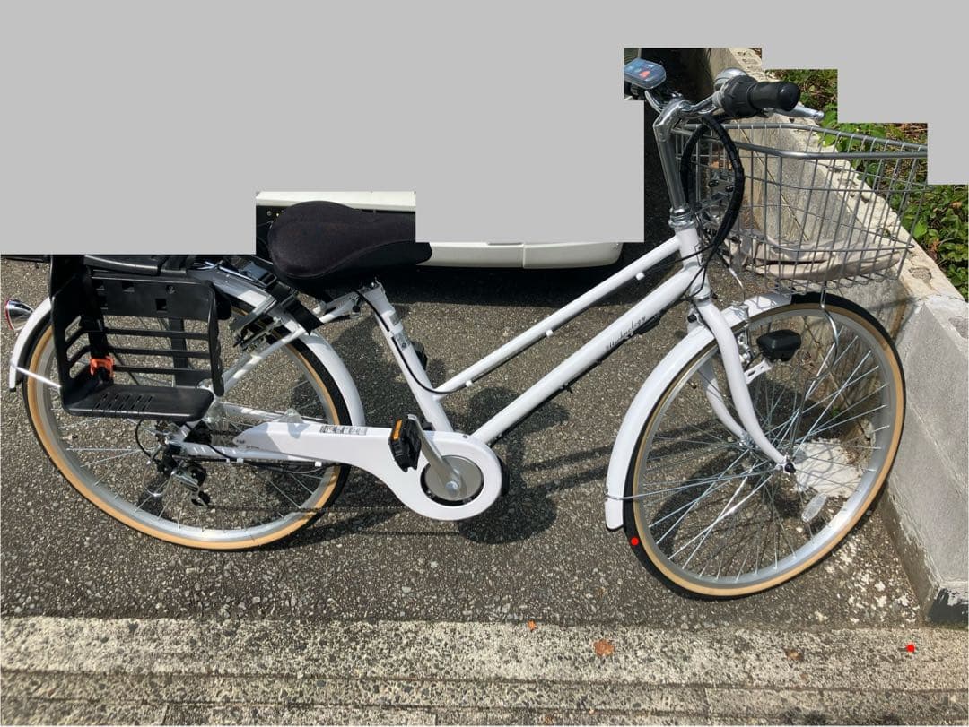 電動アシスト自転車 ホワイト 6段ギア