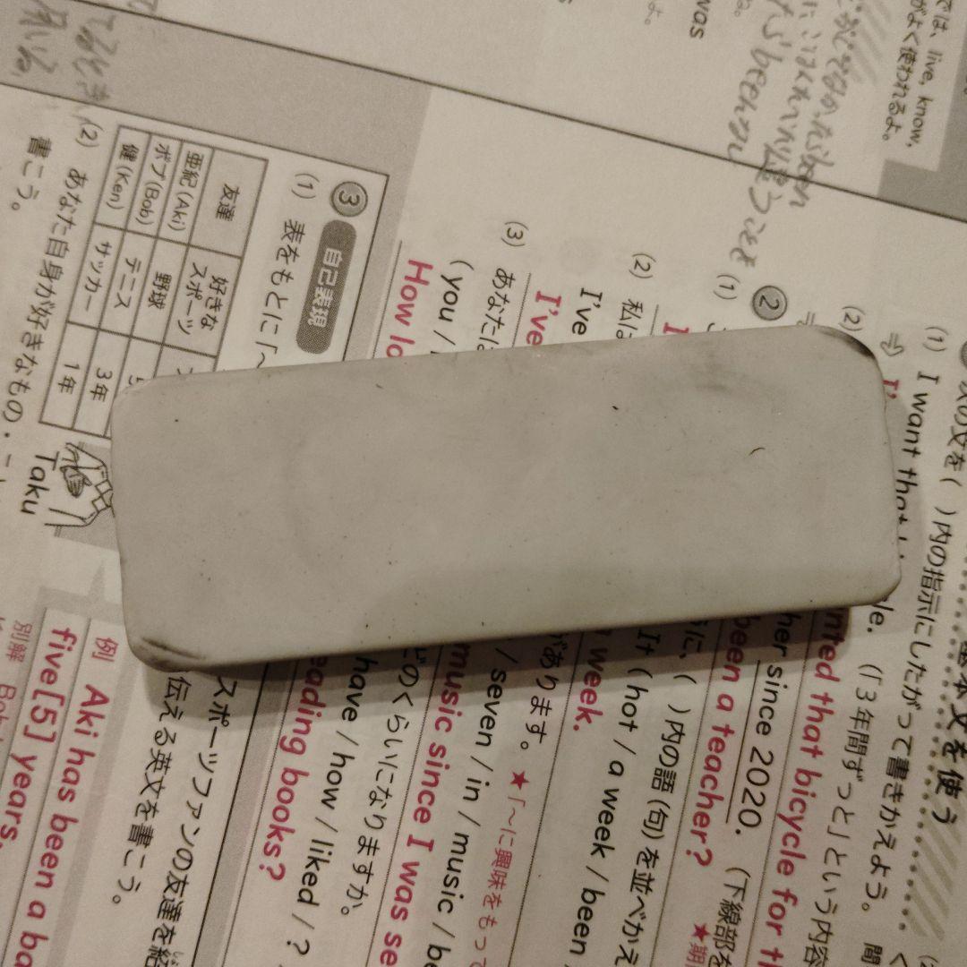 使用済みの消しゴム