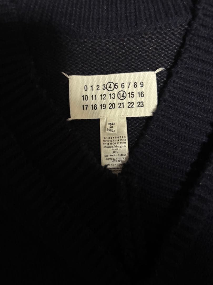 Maison Margiela マルジェラ Vネック ニットベスト ネイビー