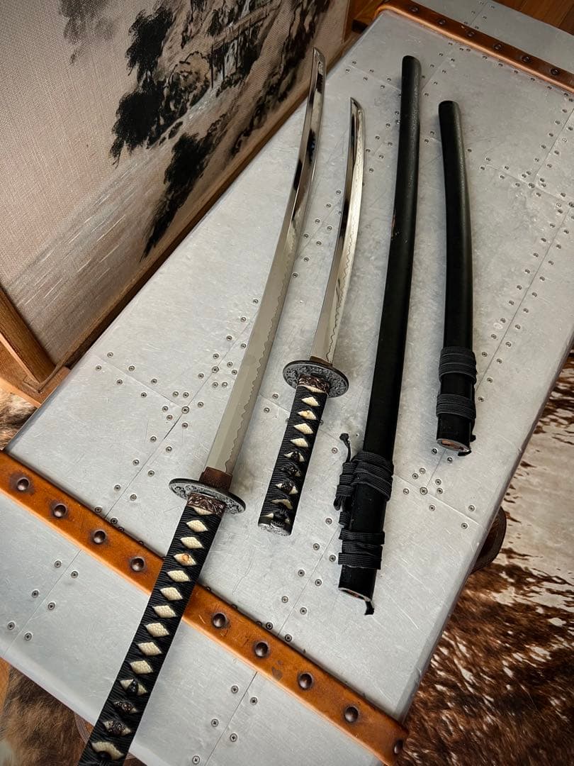 日本刀 2本セット 黒色 模造刀 大小セット