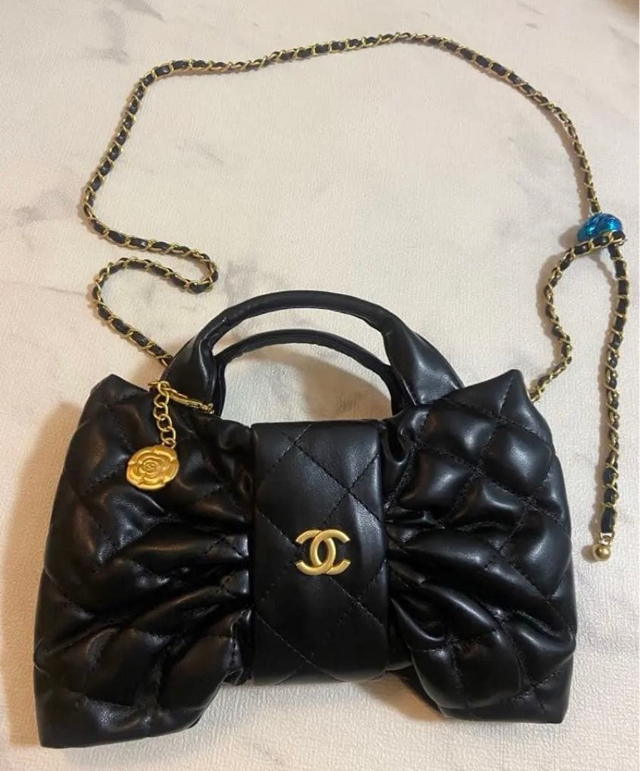 新品！シャネルブラックリボンバック⭐︎ノベルティ