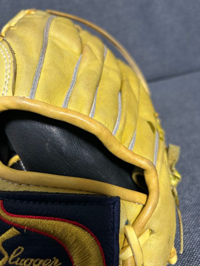 久保田スラッガー 少年用 左 軟式グローブ イエロー KSG-J4 中古 左投げ