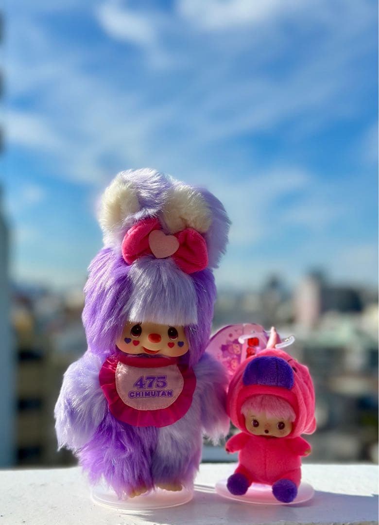 しなこコラボ チムタン モンチッチ ＆ベビチッチSS顔でかキーチェーン2体セット