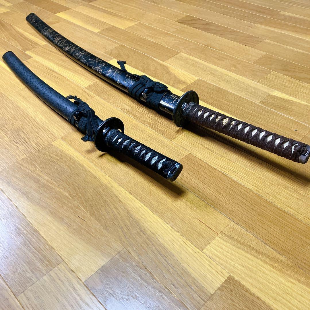 模造刀】大小拵え 2本セット 打刀と脇差 約103cm 72cm