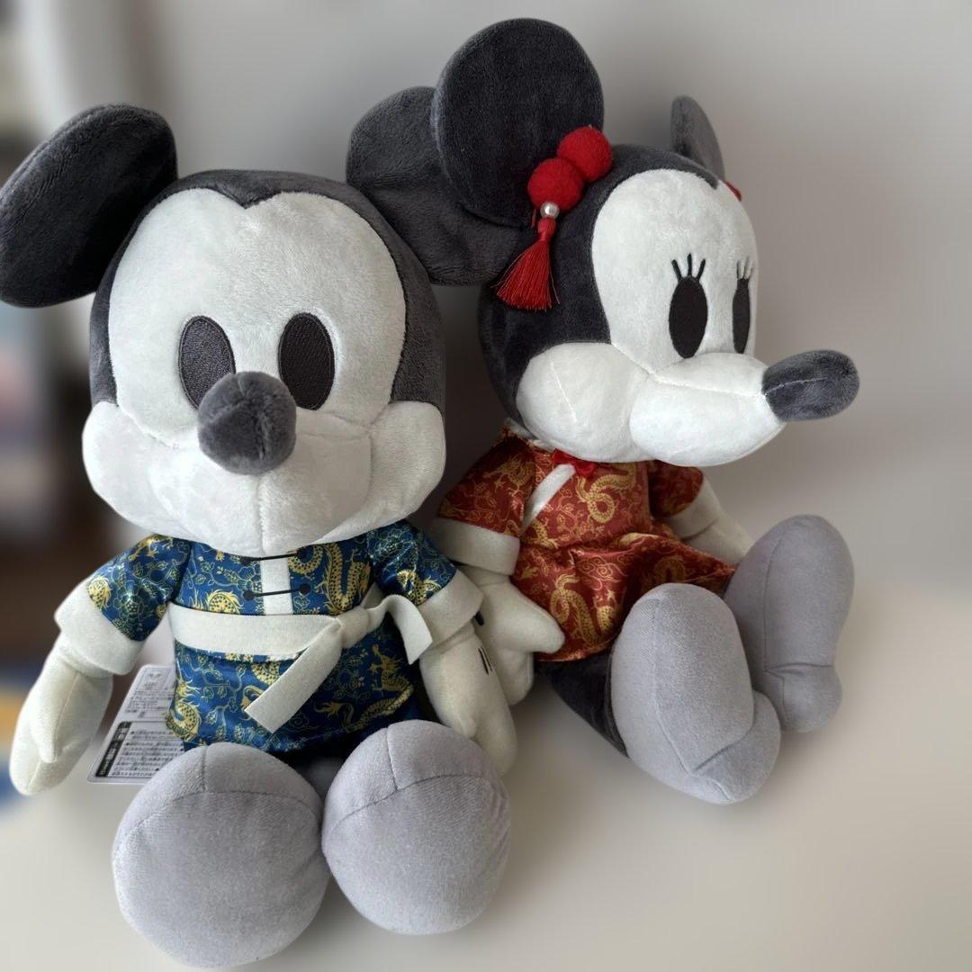 新品ミッキー・ミニー ぬいぐるみチャイナドレス