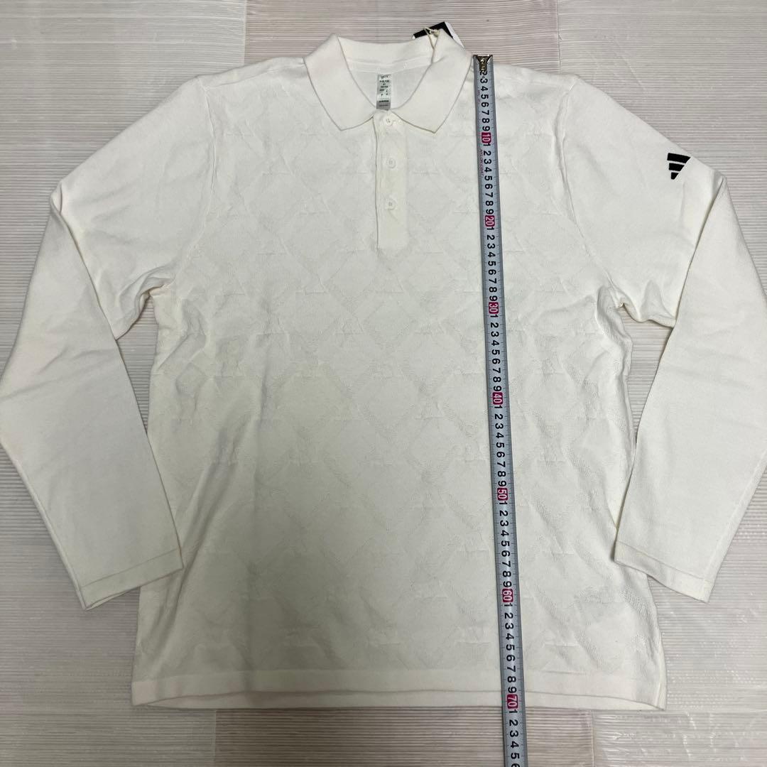 送料無料 新品 adidas GOLF アーガイル柄セーター ポロ XL WT