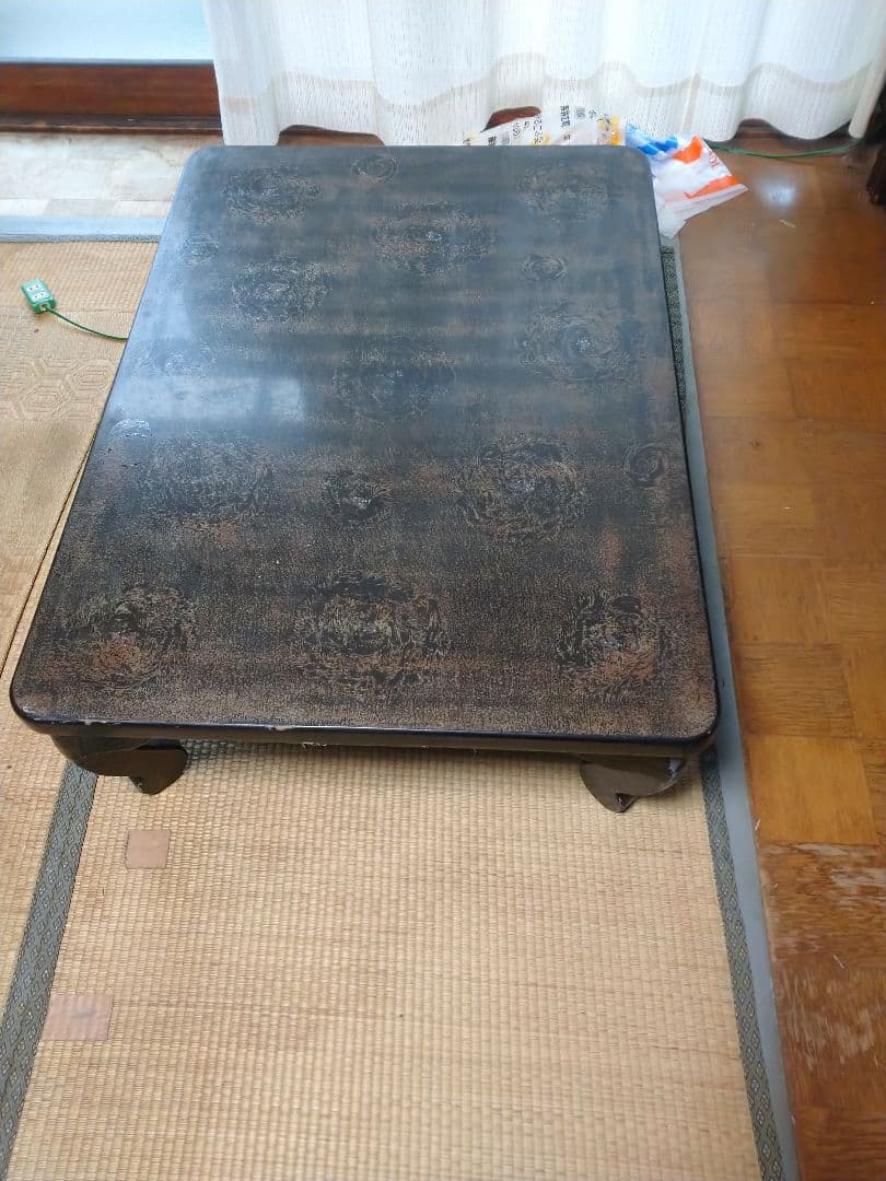 木製座卓 カーブ脚 傷あり