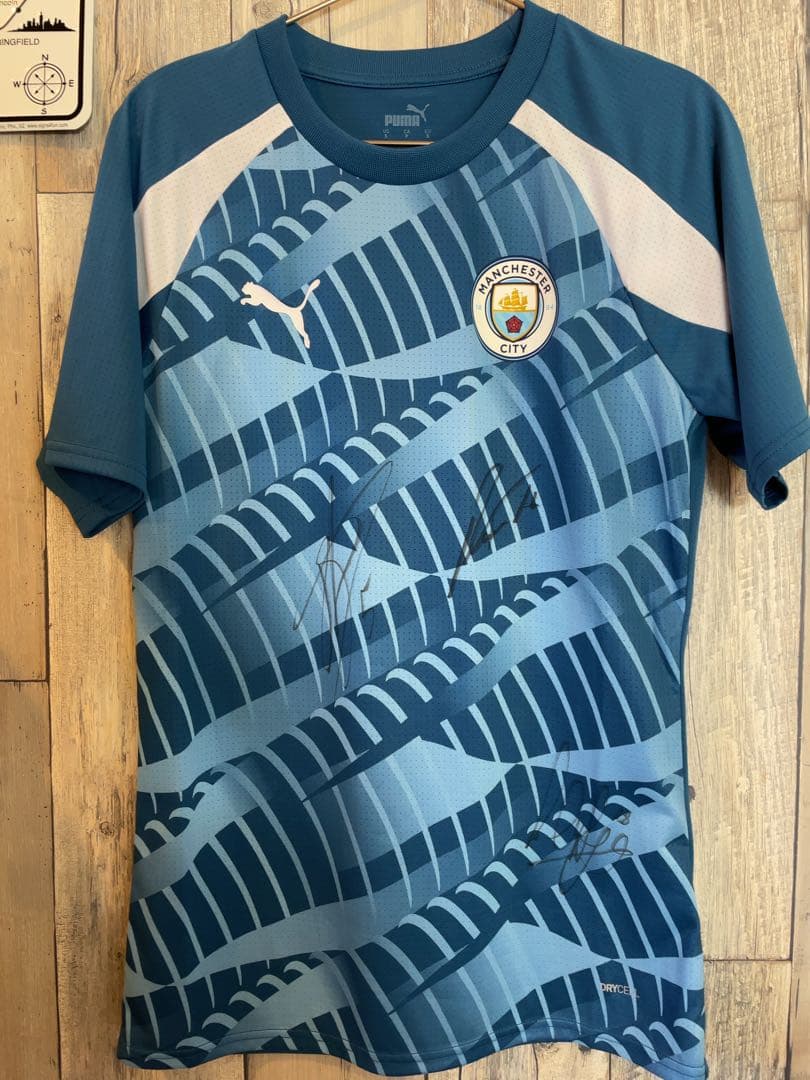 Manchester City 3選手直筆サイン入り PUMAジャージ