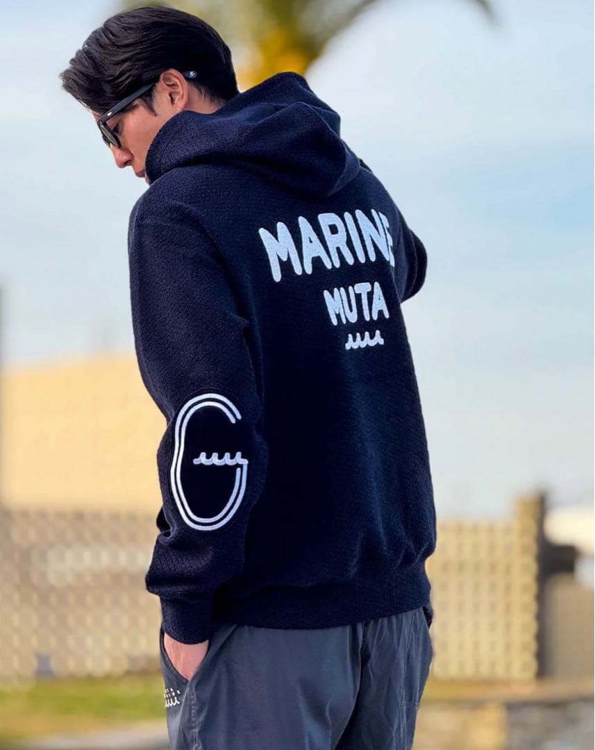 muta MARINE バイアスラッチパイル プルオーバーパーカー