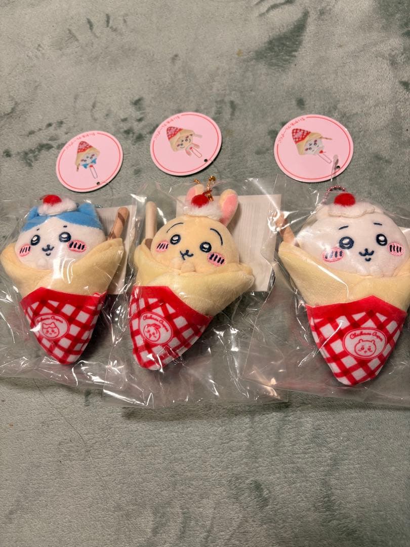ちいかわクレープくじC賞ハチワレうさぎ3点セットクレープになっちゃったマスコット