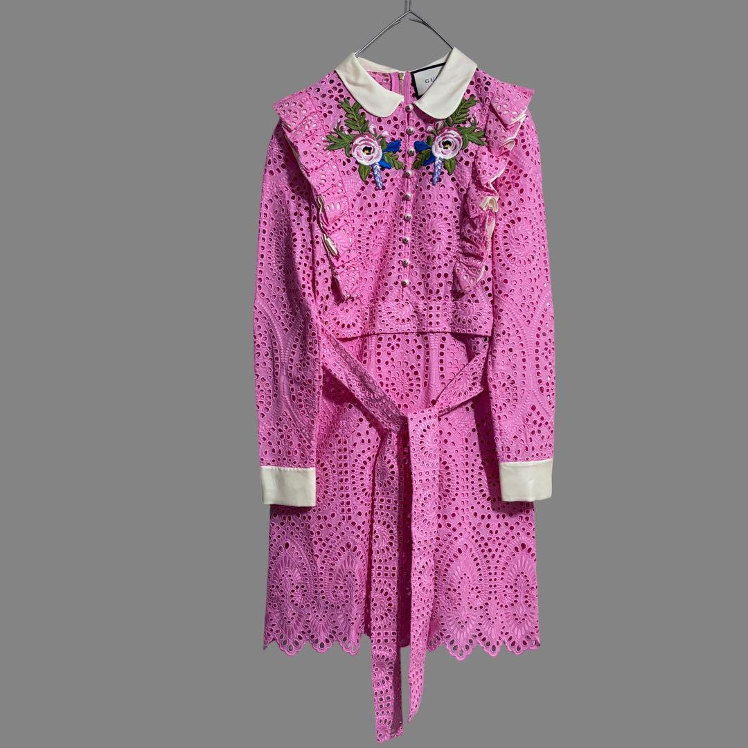 GUCCI 花柄刺繍　ミニワンピース　グッチ