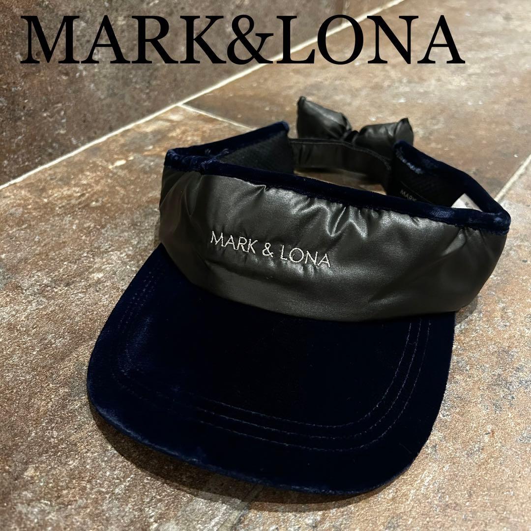 MARK&LONA サンバイザー リボン　スカル　ロゴ　レディース　ゴルフ