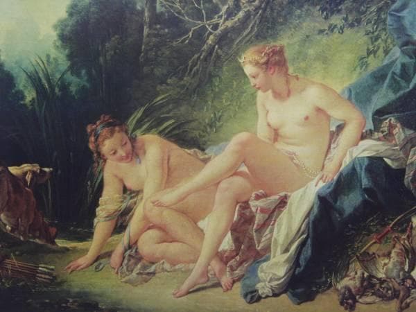 フランソワ・ブーシェ、【浴後のディアナ】、希少豪華画集画、新品高級額