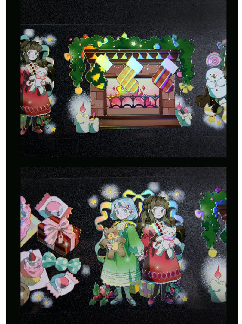 ☆のこり１☆J723＃圣诞奇妙夜(虹光)切り売り海外人物マステ女の子