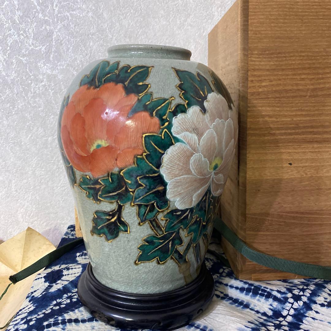 真葛香山　牡丹花瓶