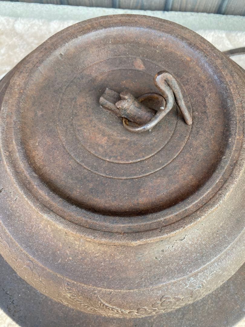 特大　茶釜　囲炉裏　鉄瓶　大型　南部鉄器　骨董