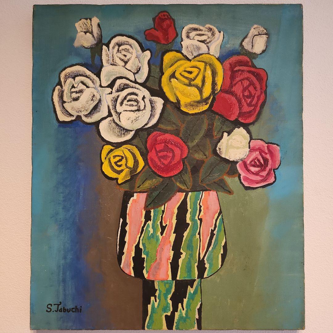 田渕眞兒　油絵　油彩画　薔薇シリーズ　No.5-3+s