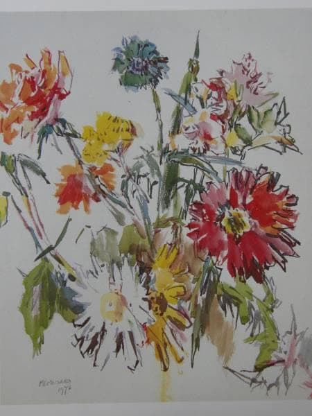 Oskar Kokoschka、Flowers、希少な額装用画集より、新品額装付