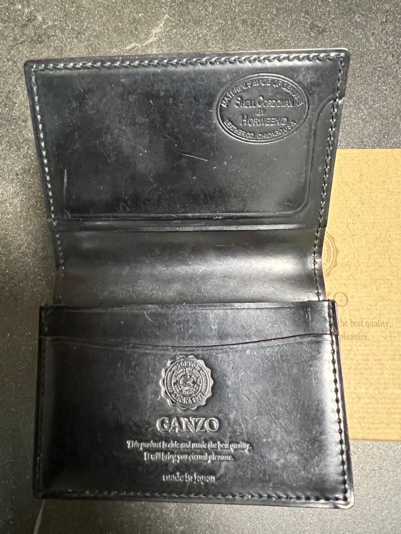 GANZO ホーウィン社シェルコードバン黒　名刺入れ