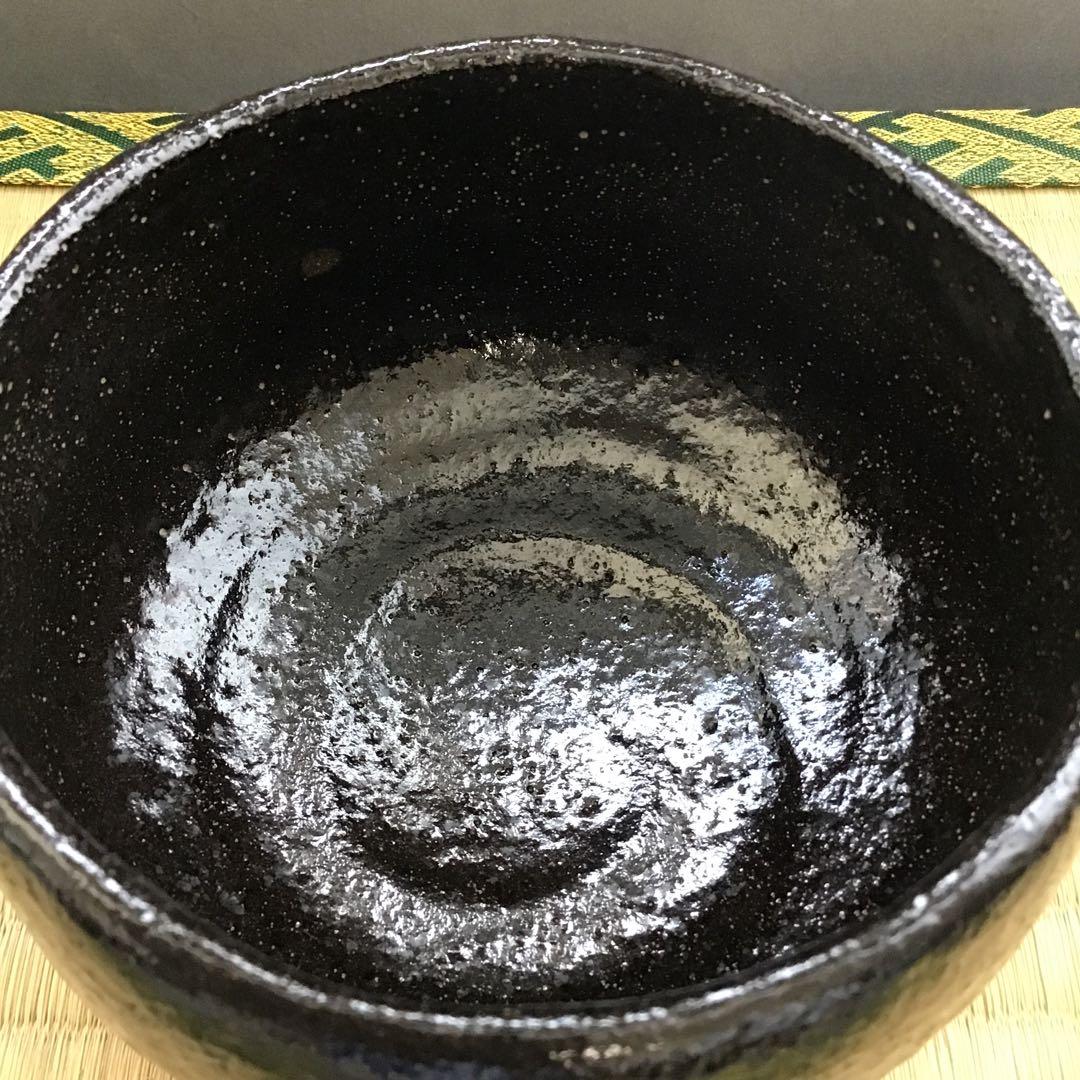 茶道具　黒茶盌　幕釉黒楽　小川裕起夫(長楽の息子)作　共箱　S5CW