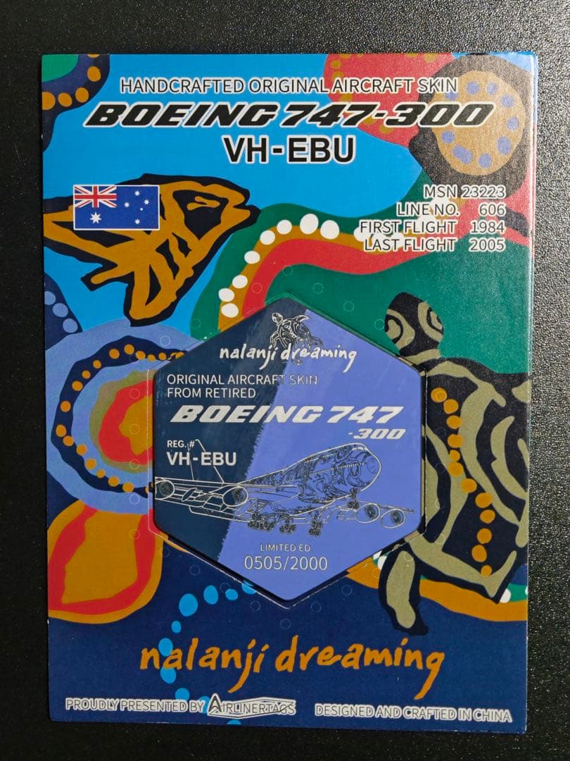 カンタス航空 Airlinertags B747-300 六角形カット